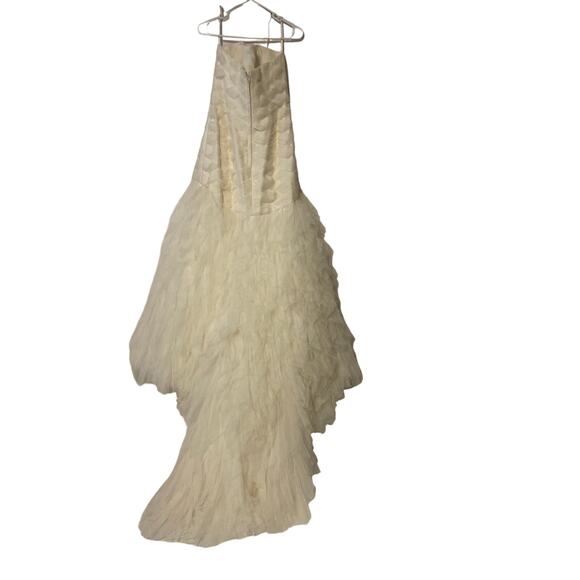 Galina Signature Ivory Size 12 Style SWG523 Wedding Gown Basket Woven Bodice - Picture 2 of 11